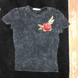 gray marble shirt with rose